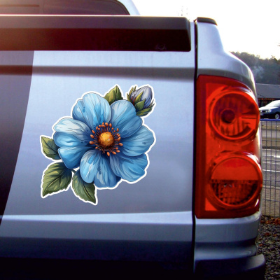 Blaue Blumen Blte Aufkleber - Ansicht 3