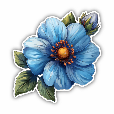 Blaue Blumen Blte Aufkleber