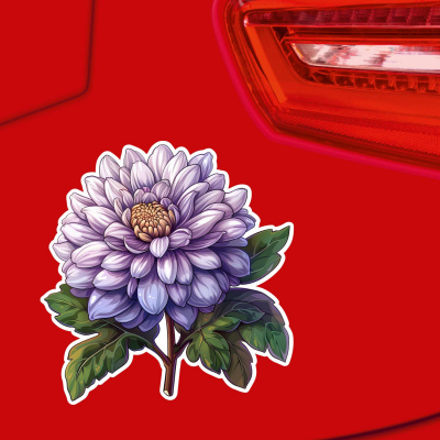 Lila Chrysantheme Aufkleber - Ansicht 2