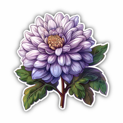 Lila Chrysantheme Aufkleber