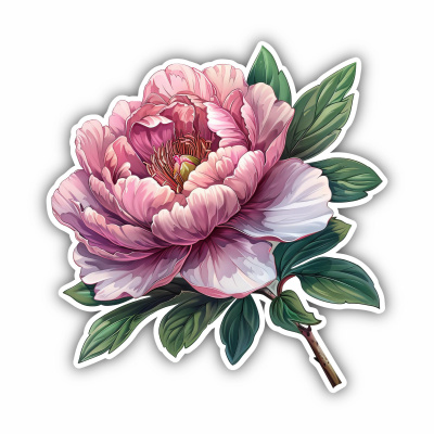 Rosa Pfingstrose Blte Aufkleber