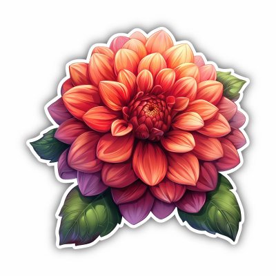Dahlien Blte Aufkleber