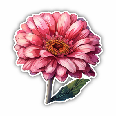 Gerbera Blte Aufkleber
