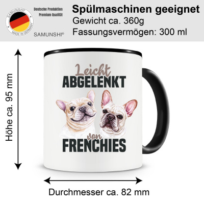 Tasse mit dem Motiv Leicht abgelenkt von Frenchies - Ansicht 2