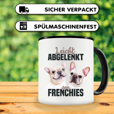 Tasse mit dem Motiv Leicht abgelenkt von Frenchies - Ansicht 3