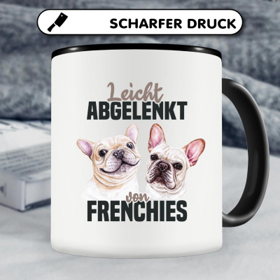 Tasse mit dem Motiv Leicht abgelenkt von Frenchies - Ansicht 4