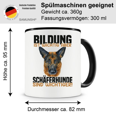 Tasse mit dem Motiv Bildung Wichtig Schferhund Wichtiger - Ansicht 2