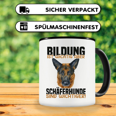 Tasse mit dem Motiv Bildung Wichtig Schferhund Wichtiger - Ansicht 3