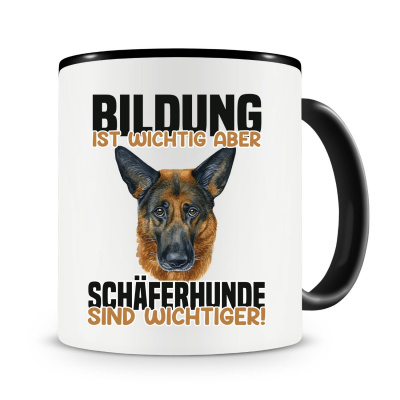 Tasse mit dem Motiv Bildung Wichtig Schferhund Wichtiger