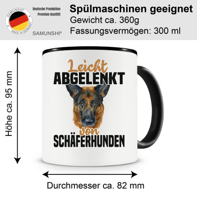 Tasse mit dem Motiv Leicht abgelenkt von Schferhund - Ansicht 2