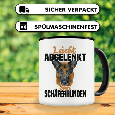 Tasse mit dem Motiv Leicht abgelenkt von Schferhund - Ansicht 3
