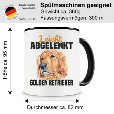 Tasse mit dem Motiv Leicht abgelenkt von Golden Retriever - Ansicht 2