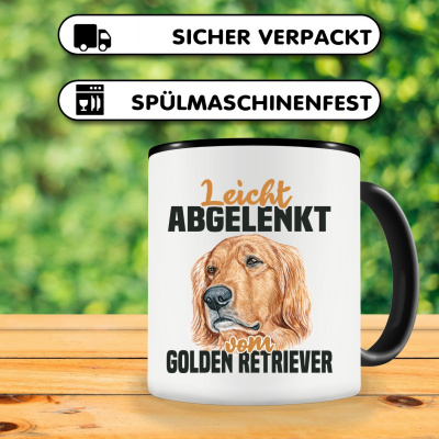 Tasse mit dem Motiv Leicht abgelenkt von Golden Retriever - Ansicht 3