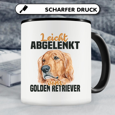 Tasse mit dem Motiv Leicht abgelenkt von Golden Retriever - Ansicht 4