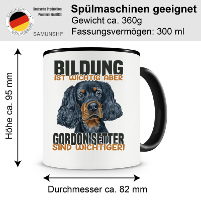 Tasse mit dem Motiv Bildung Wichtig Gordon Setter Wichtiger - Ansicht 2