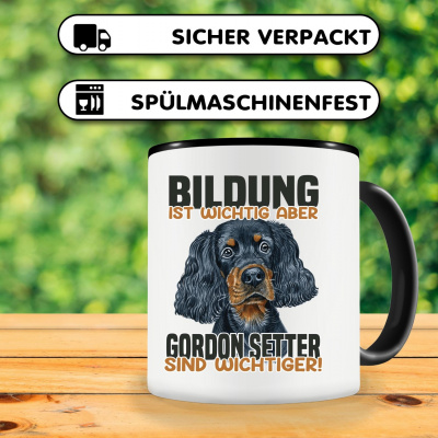 Tasse mit dem Motiv Bildung Wichtig Gordon Setter Wichtiger - Ansicht 3
