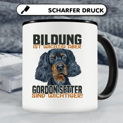 Tasse mit dem Motiv Bildung Wichtig Gordon Setter Wichtiger - Ansicht 4