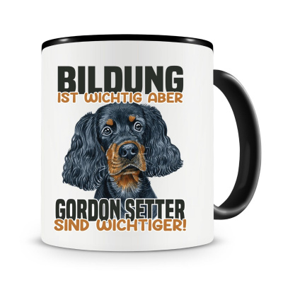 Tasse mit dem Motiv Bildung Wichtig Gordon Setter Wichtiger