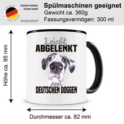 Tasse mit dem Motiv Leicht abgelenkt von Deutschen Doggen - Ansicht 2