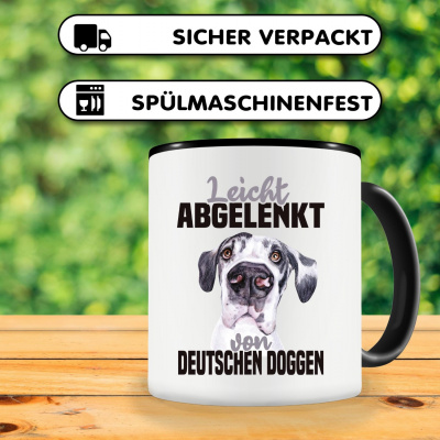 Tasse mit dem Motiv Leicht abgelenkt von Deutschen Doggen - Ansicht 3