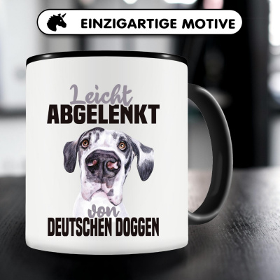 Tasse mit dem Motiv Leicht abgelenkt von Deutschen Doggen - Ansicht 5