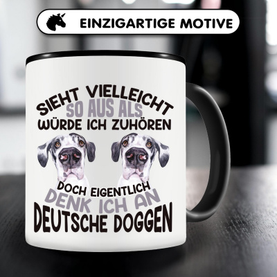 Tasse mit dem Motiv Sieht vielleicht so aus Deutsche Dogge - Ansicht 5