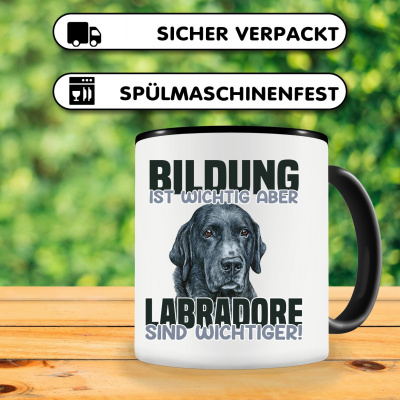 Tasse mit dem Motiv Bildung Wichtig Labradore Wichtiger - Ansicht 3