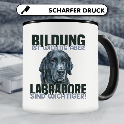 Tasse mit dem Motiv Bildung Wichtig Labradore Wichtiger - Ansicht 4