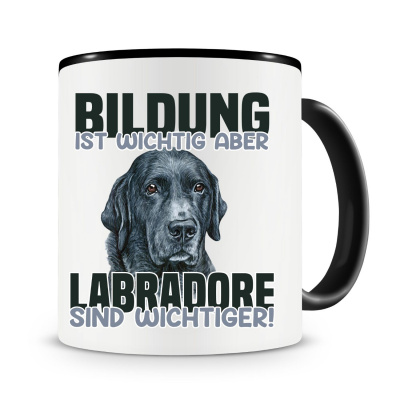 Tasse mit dem Motiv Bildung Wichtig Labradore Wichtiger