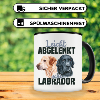 Tasse mit dem Motiv Leicht abgelenkt von Labradoren - Ansicht 3