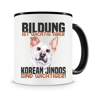 Tasse mit dem Motiv Bildung Wichtig Korean Jindos Wichtiger