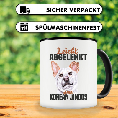 Tasse mit dem Motiv Leicht abgelenkt von Korean Jindos - Ansicht 3