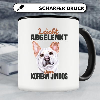 Tasse mit dem Motiv Leicht abgelenkt von Korean Jindos - Ansicht 4