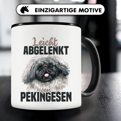 Tasse mit dem Motiv Leicht abgelenkt von Pekingesen - Ansicht 5