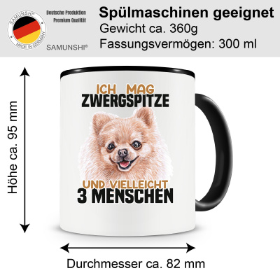 Tasse mit dem Motiv Ich mag Zwergspitz - Ansicht 2