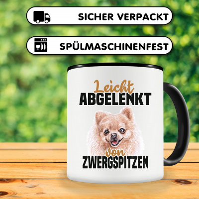 Tasse mit dem Motiv Leicht abgelenkt Zwergspitze - Ansicht 3