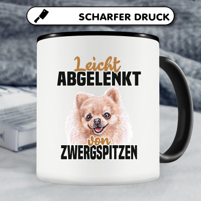 Tasse mit dem Motiv Leicht abgelenkt Zwergspitze - Ansicht 4
