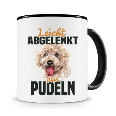 Tasse mit dem Motiv Leicht abgelenkt von Pudelen
