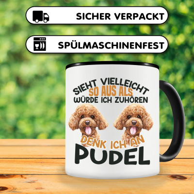 Tasse mit dem Motiv Sieht vielleicht so aus Pudel - Ansicht 3
