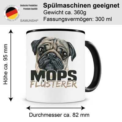 Tasse mit dem Motiv Mops Flsterer - Ansicht 2