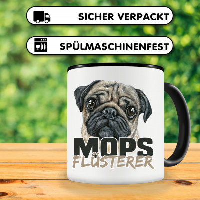 Tasse mit dem Motiv Mops Flsterer - Ansicht 3