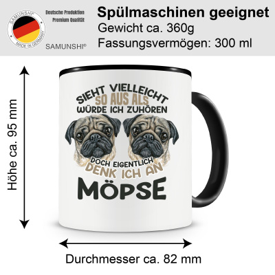 Tasse mit dem Motiv Sieht vielleicht so aus Mops - Ansicht 2