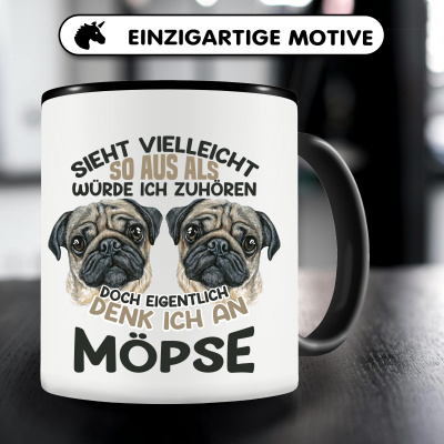 Tasse mit dem Motiv Sieht vielleicht so aus Mops - Ansicht 5