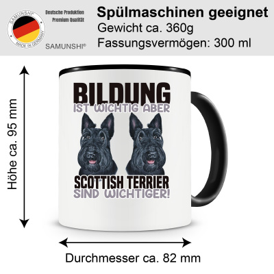 Tasse mit dem Motiv Bildung Wichtig Scottish Terrier Wichtiger - Ansicht 2