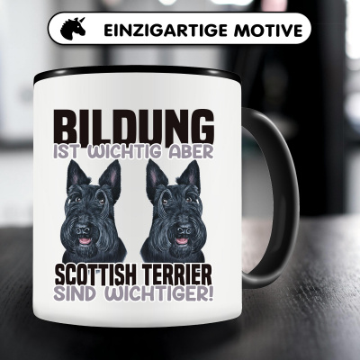 Tasse mit dem Motiv Bildung Wichtig Scottish Terrier Wichtiger - Ansicht 5