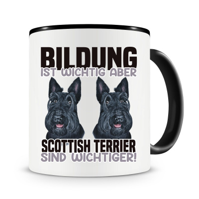 Tasse mit dem Motiv Bildung Wichtig Scottish Terrier Wichtiger