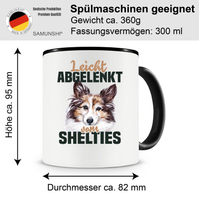 Tasse mit dem Motiv Leicht abgelenkt von Shelties - Ansicht 2