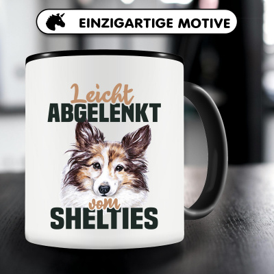 Tasse mit dem Motiv Leicht abgelenkt von Shelties - Ansicht 5