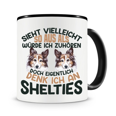 Tasse mit dem Motiv Sieht vielleicht so aus Shelties