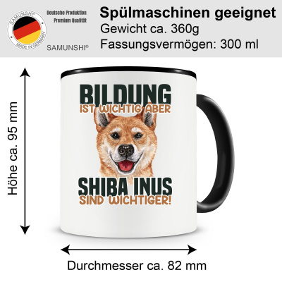 Tasse mit dem Motiv Bildung Wichtig Shiba Inu Wichtiger - Ansicht 2